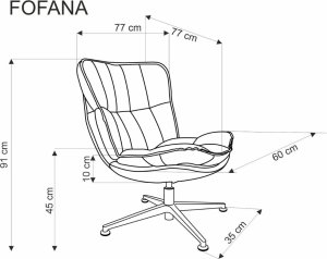Halmar Fotel tapicerowany FOFANA kremowy obracany HALMAR 12