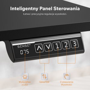 Biurko SENSE7 NOJO LIGHT Czarne 120 cmx60 cm 5