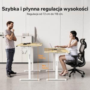 Biurko SENSE7 NOJO LIGHT Jasnobrązowo-Białe 140 cmx70 cm 2