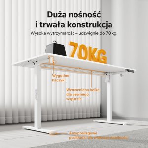Biurko SENSE7 NOJO LIGHT Białe 140 cmx70 cm 3