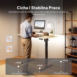 Biurko SENSE7 NOJO LIGHT Jasnobrązowo-Czarne 120 cmx60 cm 7