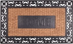 Wycieraczka Panama z kokosem, gumowa, CZARNY NAPIS HOME 1