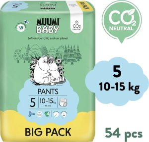 Muumi Baby, Pieluchomajtki ekologiczne 5 (10-15kg), 54 szt. BIG PACK 2