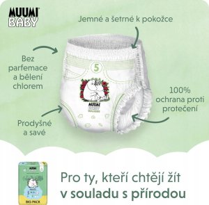 Muumi Baby, Pieluchomajtki ekologiczne 5 (10-15kg), 54 szt. BIG PACK 6