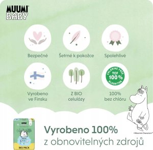 Muumi Baby, Pieluchomajtki ekologiczne 5 (10-15kg), 54 szt. BIG PACK 7