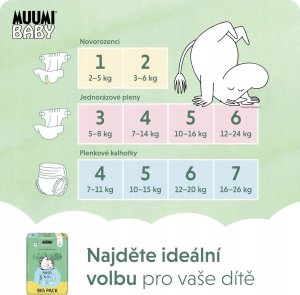 Muumi Baby, Pieluchomajtki ekologiczne 5 (10-15kg), 54 szt. BIG PACK 8