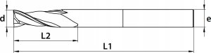 Format Frez węglikowy Baildon DIN 6527 K FWP3A 18 mm, VHM TiAlN, Z3, 84-18 mm 3
