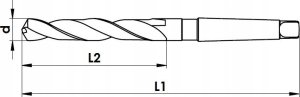 Wiertło Grone Wiertło do metalu Baildon DIN 345 RN NWKc 15,5 mm, HSS (S), 218-120 mm (chwyt MK2) 3