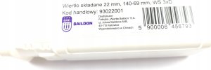 Wiertło składane Baildon WS 3xD 22 mm, 140-69 mm 2