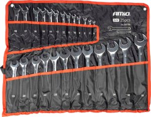 Klucze płaskie oczkowe zestaw kluczy oczkowych 6-32 mm 25 szt. amio-04195 1