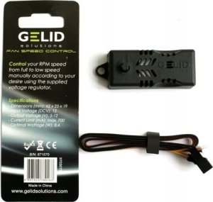 Gelid Solutions Fan Speed Control, Black, 12 V, 5 V, 700 mA, 12 W, 62 x 19 x 25 mm 5