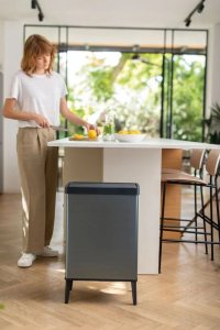 Kosz na Śmieci Verto High z Otwieraniem na Dotyk 54 L Pearl Blue Niebiesko-srebrny 4