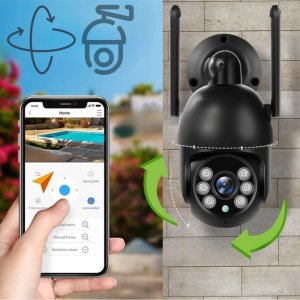 Zewnętrzna Kamera IP Wifi Obrotowa 8MPx Bezprzewodowa Ultra HD ZOOM CZARNA [TUYA BLACK] 11