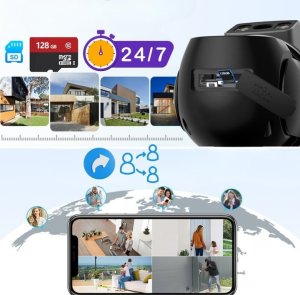 Zewnętrzna Kamera IP Wifi Obrotowa 8MPx Bezprzewodowa Ultra HD ZOOM CZARNA [TUYA BLACK] 7