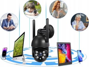 Zewnętrzna Kamera IP Wifi Obrotowa 8MPx Bezprzewodowa Ultra HD ZOOM CZARNA [TUYA BLACK] 9