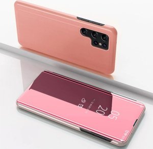 Clear View Case etui do Samsung Galaxy S25 Ultra pokrowiec z klapką - różowe 1