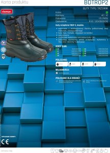 BDTROP2 - Buty męskie trzewiki śniegowce ocieplane TROP2 wykonane z wodoodpornej tkaniny poliestrowej podeszwa z termokauczuku (TR) wymienny wkład ocieplający z filcu oraz dzianiny futerkowej- 40 2