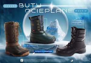 BDTROP2 - Buty męskie trzewiki śniegowce ocieplane TROP2 wykonane z wodoodpornej tkaniny poliestrowej podeszwa z termokauczuku (TR) wymienny wkład ocieplający z filcu oraz dzianiny futerkowej- 40 3