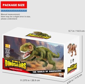 Dinozaur T-Rex Zdalnie Sterowany RC Światła Dźwięk LEAN Toys 4