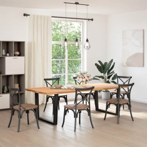 vidaXL Nogi do stołu jadalnego w kształcie litery V 2 szt. Czarne Stal 2