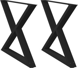 vidaXL Nogi do stołu jadalnego 2 szt. Czarne 90x(72-73,3) cm Stal 2