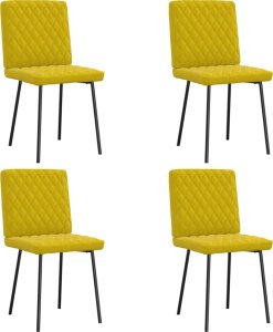 vidaXL Krzesła stołowe, 4 szt., żółte, aksamitne 1