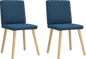 vidaXL Krzesła stołowe, 2 szt., niebieskie, obite tkaniną 2