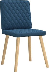 vidaXL Krzesła stołowe, 2 szt., niebieskie, obite tkaniną 4