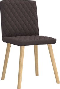vidaXL Krzesła stołowe, 4 szt., ciemnobrązowe, obite tkaniną 3