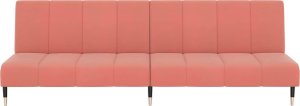 vidaXL 2-osobowa kanapa, różowa, tapicerowana aksamitem 5