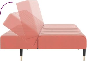 vidaXL 2-osobowa kanapa, różowa, tapicerowana aksamitem 7