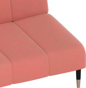 vidaXL 2-osobowa kanapa, różowa, tapicerowana aksamitem 9