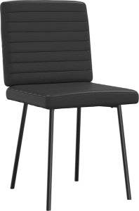 vidaXL Krzesła stołowe, 4 szt., czarne, obite sztuczną skórą 3