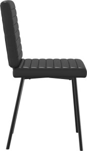 vidaXL Krzesła stołowe, 4 szt., czarne, obite sztuczną skórą 5