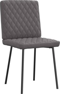 vidaXL Krzesła stołowe, 2 szt., szare, obite sztuczną skórą 3