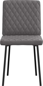vidaXL Krzesła stołowe, 2 szt., szare, obite sztuczną skórą 4
