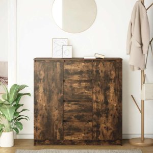 vidaXL Komoda z szufladami Dąb wędzony 100,5x35x98,5 cm Drewno klejone 3