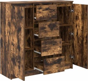vidaXL Komoda z szufladami Dąb wędzony 100,5x35x98,5 cm Drewno klejone 5