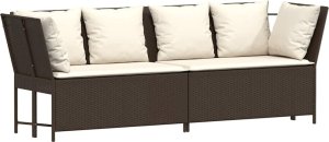 vidaXL Sofa ogrodowa z poduszkami Brązowy polirattan 2