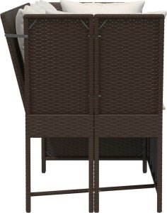 vidaXL Sofa ogrodowa z poduszkami Brązowy polirattan 5