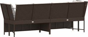 vidaXL Sofa ogrodowa z poduszkami Brązowy polirattan 6
