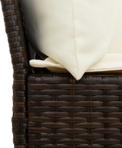 vidaXL Sofa ogrodowa z poduszkami Brązowy polirattan 7