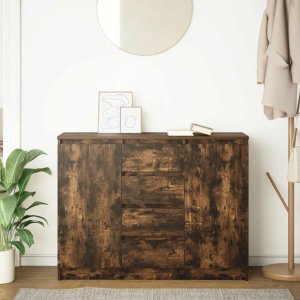 vidaXL Komoda z szufladami Dąb wędzony 100,5x35x76 cm Drewno klejone (3328448) 3