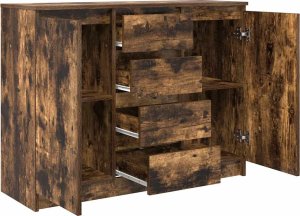 vidaXL Komoda z szufladami Dąb wędzony 100,5x35x76 cm Drewno klejone (3328448) 5