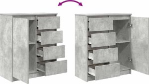vidaXL Komoda z szufladami Betonowa szarość 71x35x84 cm Drewno klejone 9