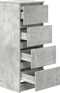 vidaXL Komoda Betonowa Szara 37,5x35x99 cm Drewno klejone 5