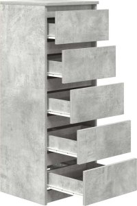 vidaXL Komoda z szufladami Betonowy Szary 37,5x35x99 cm Drewno klejone 5