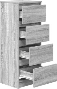 vidaXL Komoda Szara Sonoma 37,5x35x99 cm Drewno klejone 5