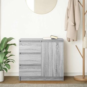 vidaXL Komoda z szufladą Szary Sonoma 71x35x65 cm Drewno klejone 3