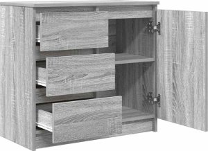 vidaXL Komoda z szufladą Szary Sonoma 71x35x65 cm Drewno klejone 5